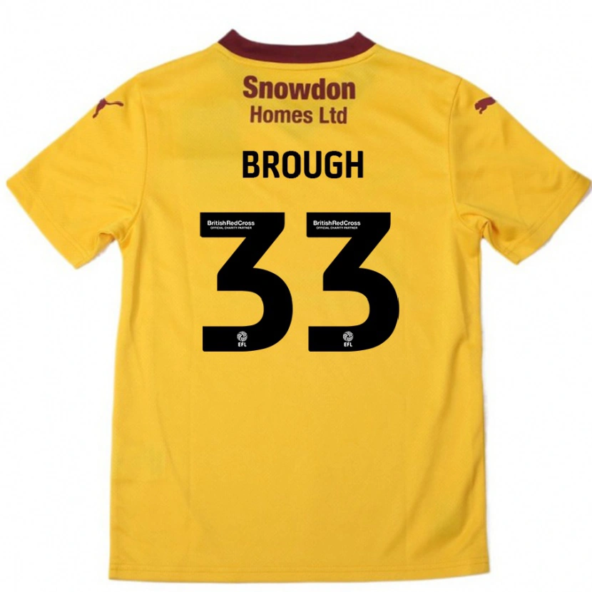 Danxen Hombre Camiseta Patrick Brough #33 Naranja Borgoña 2ª Equipación 2024/25 La Camisa México
