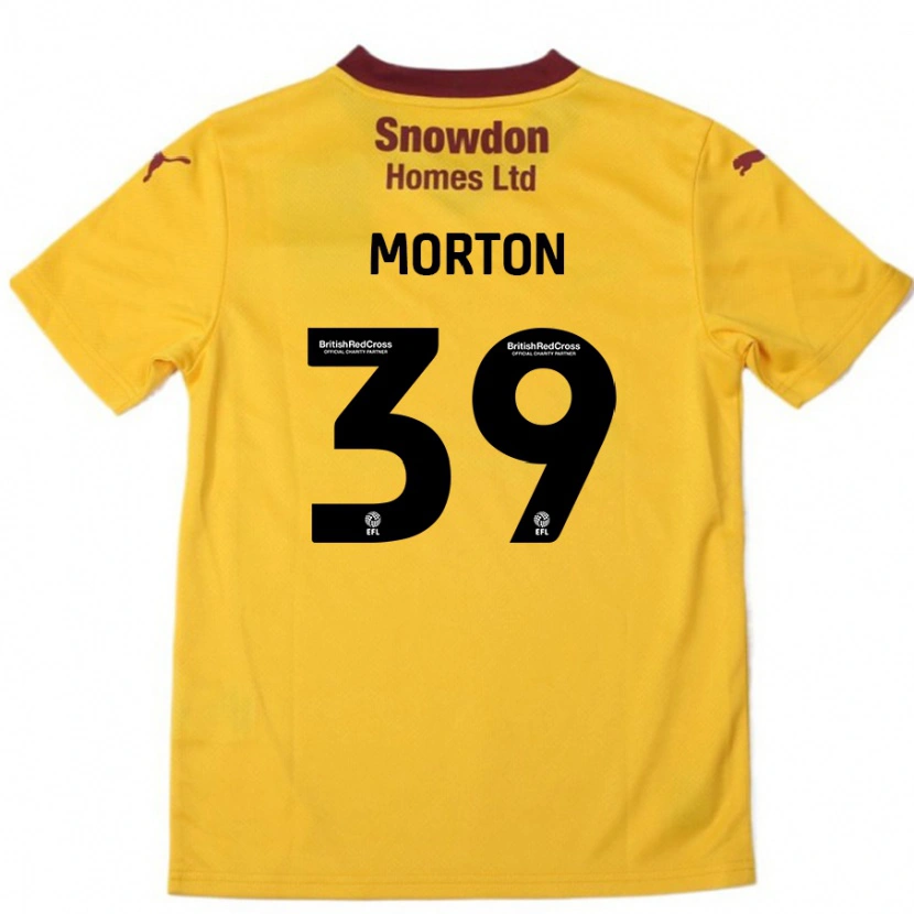 Danxen Hombre Camiseta Callum Morton #39 Naranja Borgoña 2ª Equipación 2024/25 La Camisa México