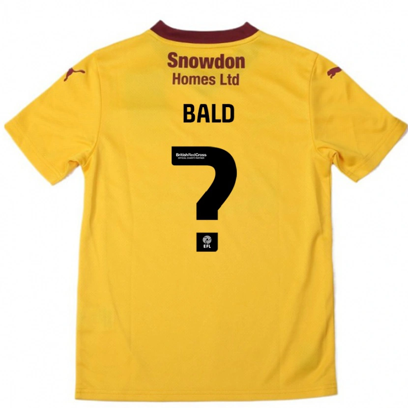 Danxen Hombre Camiseta Marcus Bald #0 Naranja Borgoña 2ª Equipación 2024/25 La Camisa México
