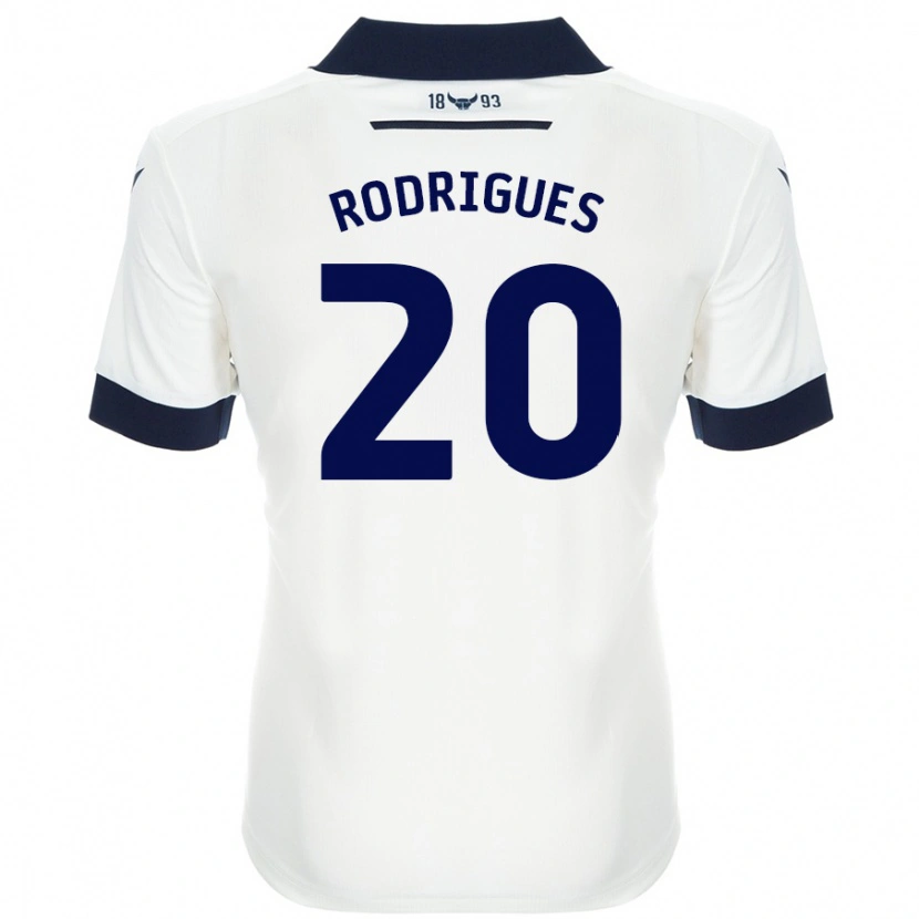 Danxen Hombre Camiseta Rúben Rodrigues #20 Blanco Azul Marino 2ª Equipación 2024/25 La Camisa México