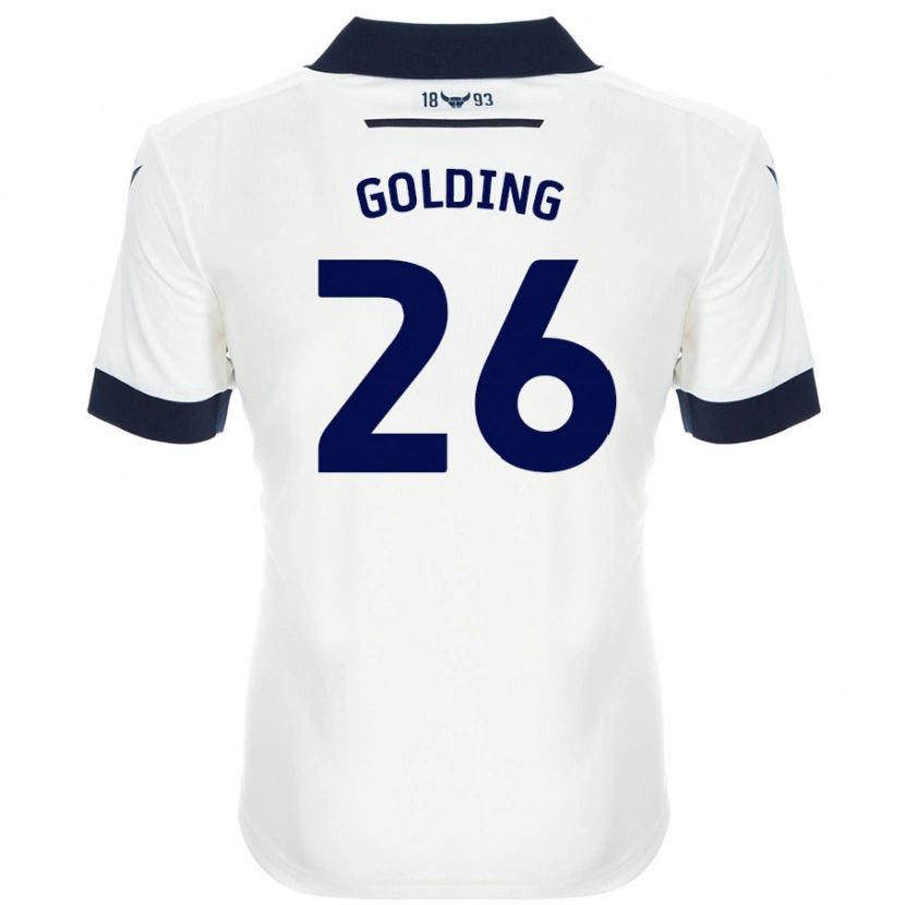 Danxen Hombre Camiseta James Golding #26 Blanco Azul Marino 2ª Equipación 2024/25 La Camisa México