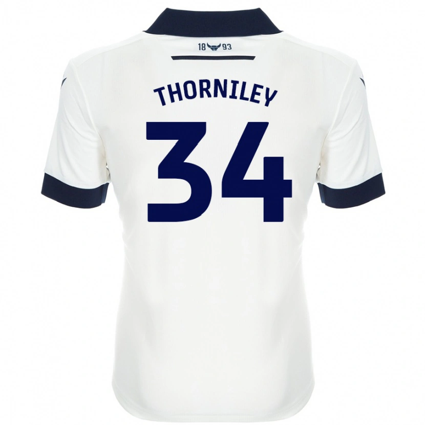 Danxen Hombre Camiseta Jordan Thorniley #34 Blanco Azul Marino 2ª Equipación 2024/25 La Camisa México