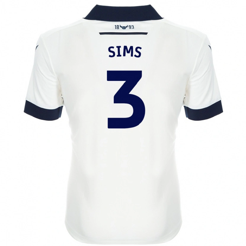 Danxen Hombre Camiseta Gemma Sims #3 Blanco Azul Marino 2ª Equipación 2024/25 La Camisa México