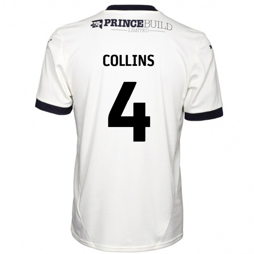 Danxen Hombre Camiseta Archie Collins #4 Blanquecino Negro 2ª Equipación 2024/25 La Camisa México