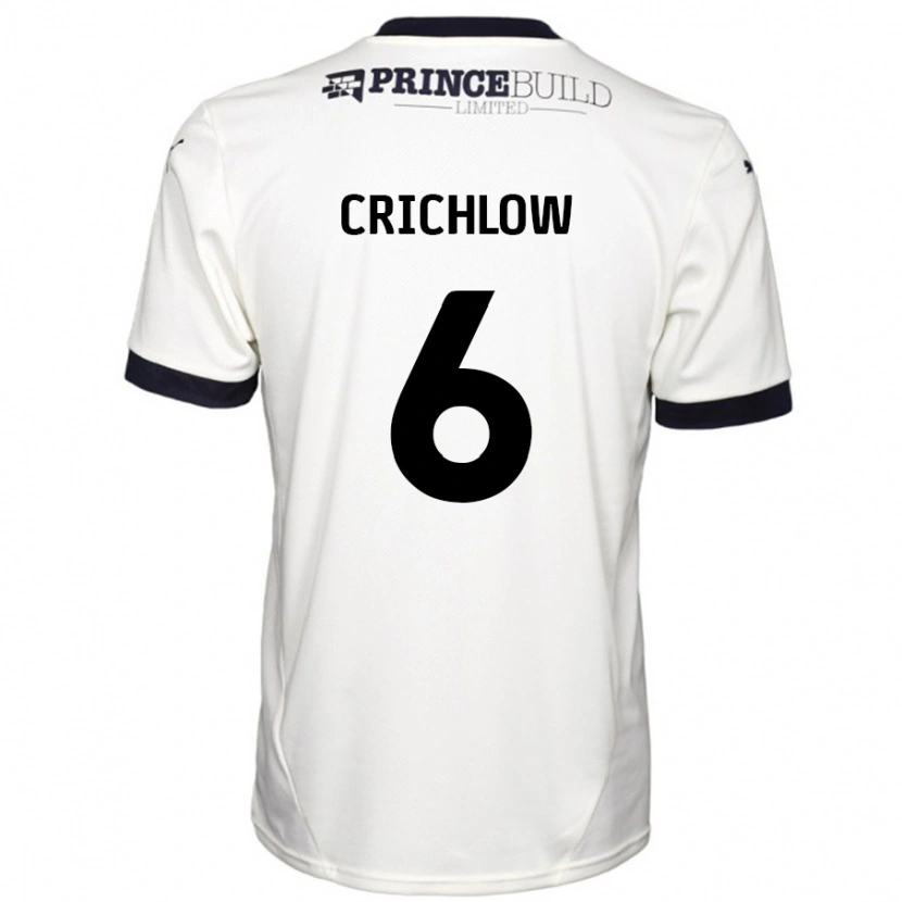 Danxen Hombre Camiseta Romoney Crichlow #6 Blanquecino Negro 2ª Equipación 2024/25 La Camisa México