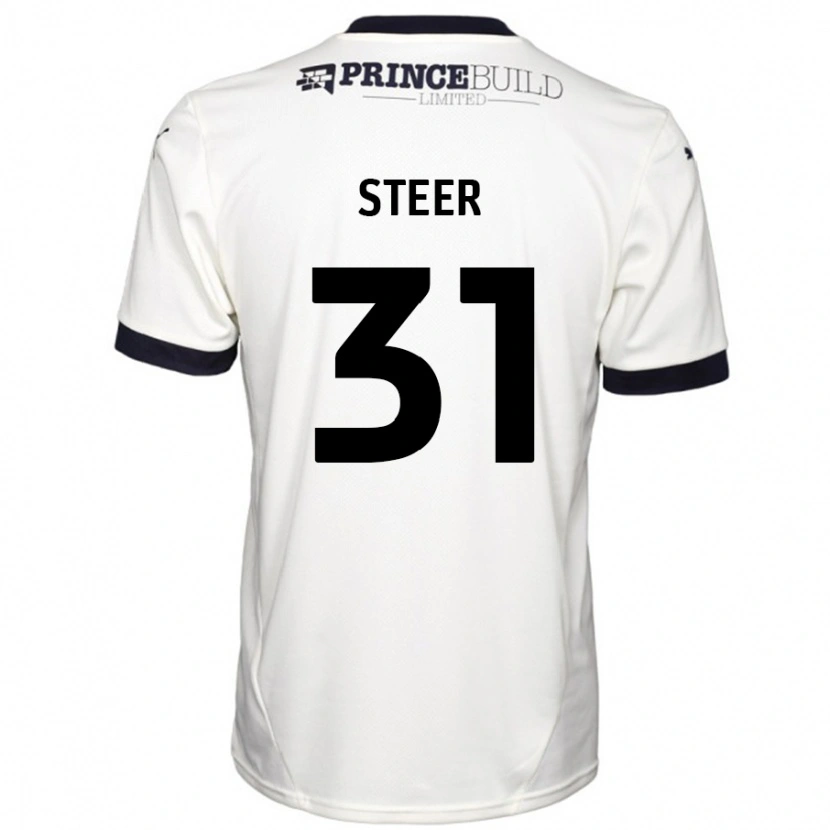 Danxen Hombre Camiseta Jed Steer #31 Blanquecino Negro 2ª Equipación 2024/25 La Camisa México
