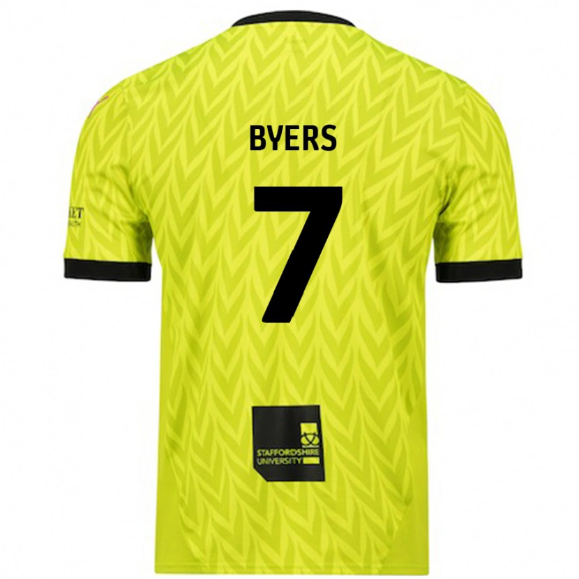 Danxen Hombre Camiseta George Byers #7 Verde Fluorescente 2ª Equipación 2024/25 La Camisa México