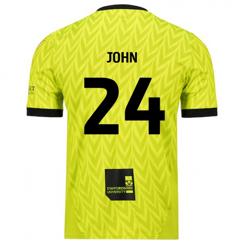 Danxen Hombre Camiseta Kyle John #24 Verde Fluorescente 2ª Equipación 2024/25 La Camisa México