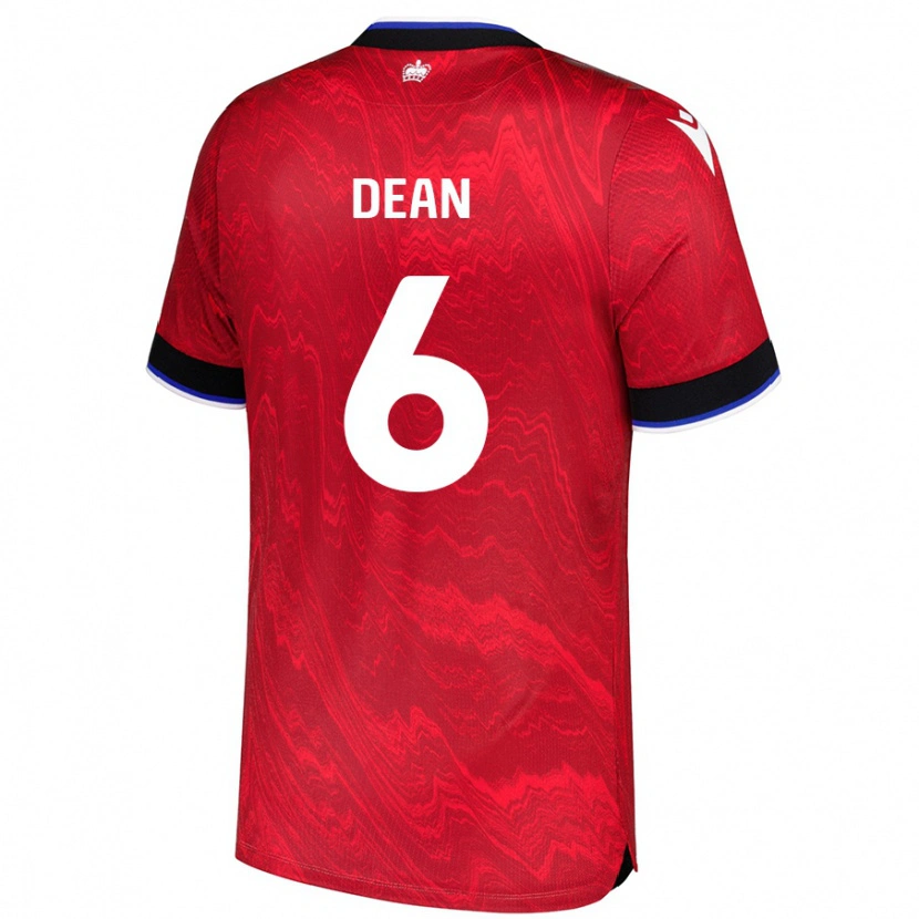Danxen Hombre Camiseta Harlee Dean #6 Rojo Negro 2ª Equipación 2024/25 La Camisa México