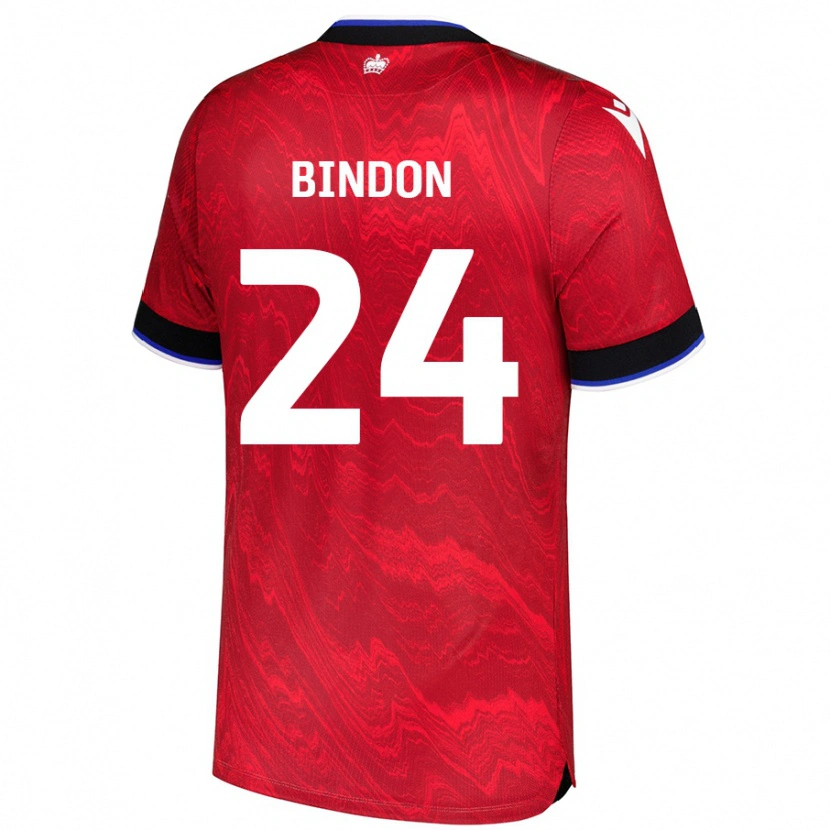 Danxen Hombre Camiseta Tyler Bindon #24 Rojo Negro 2ª Equipación 2024/25 La Camisa México