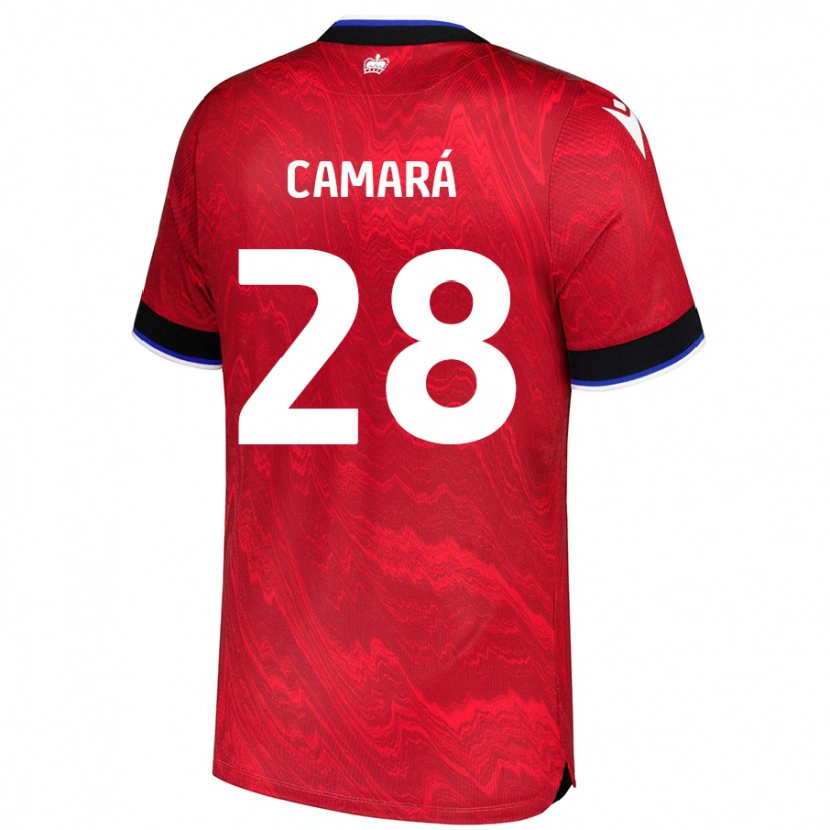Danxen Hombre Camiseta Mamadi Camará #28 Rojo Negro 2ª Equipación 2024/25 La Camisa México
