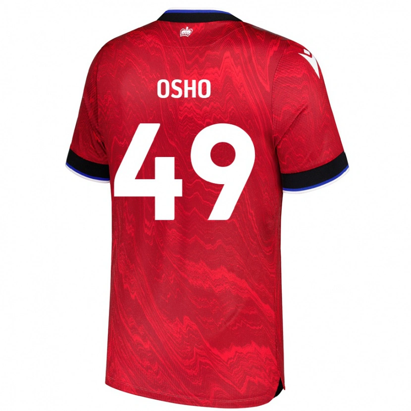 Danxen Hombre Camiseta Emmanuel Osho #49 Rojo Negro 2ª Equipación 2024/25 La Camisa México