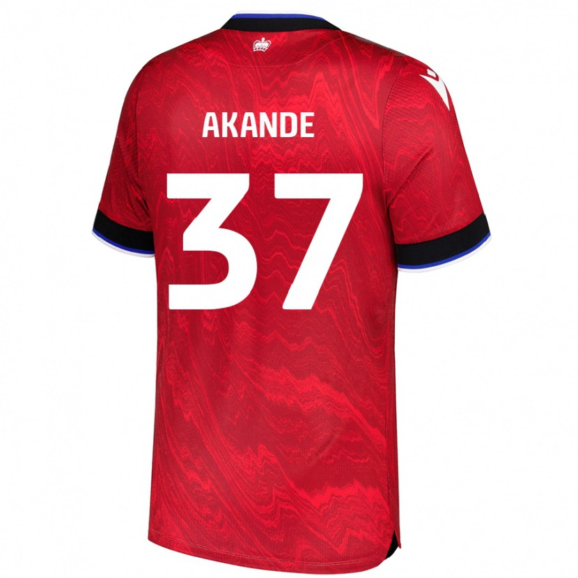 Danxen Hombre Camiseta Adrian Akande #37 Rojo Negro 2ª Equipación 2024/25 La Camisa México