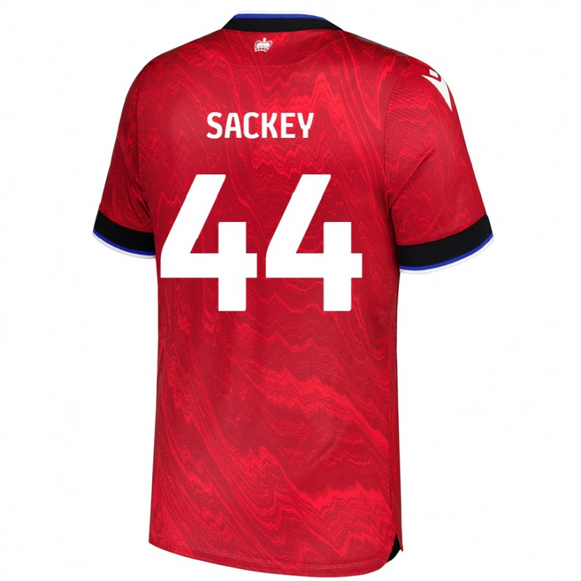 Danxen Hombre Camiseta Tyler Sackey #44 Rojo Negro 2ª Equipación 2024/25 La Camisa México