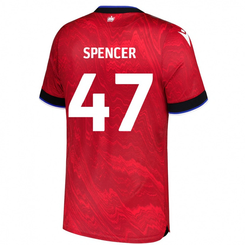Danxen Hombre Camiseta Shay Spencer #47 Rojo Negro 2ª Equipación 2024/25 La Camisa México