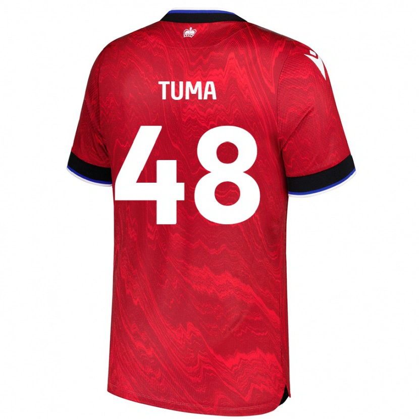 Danxen Hombre Camiseta Basil Tuma #48 Rojo Negro 2ª Equipación 2024/25 La Camisa México