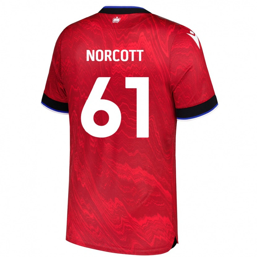 Danxen Hombre Camiseta Tom Norcott #61 Rojo Negro 2ª Equipación 2024/25 La Camisa México