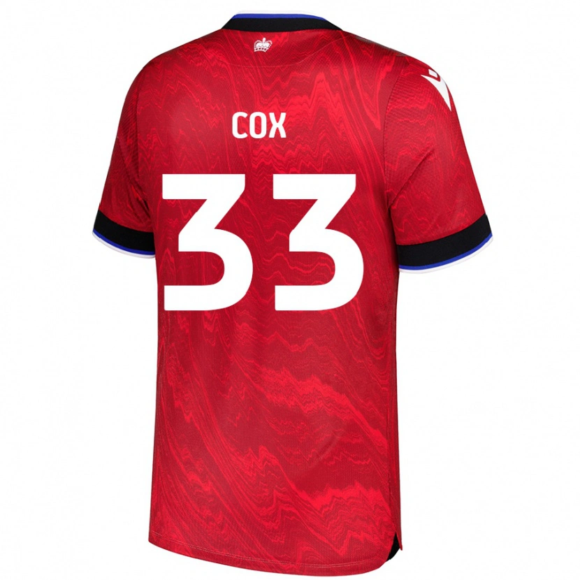 Danxen Hombre Camiseta Bella Cox #33 Rojo Negro 2ª Equipación 2024/25 La Camisa México
