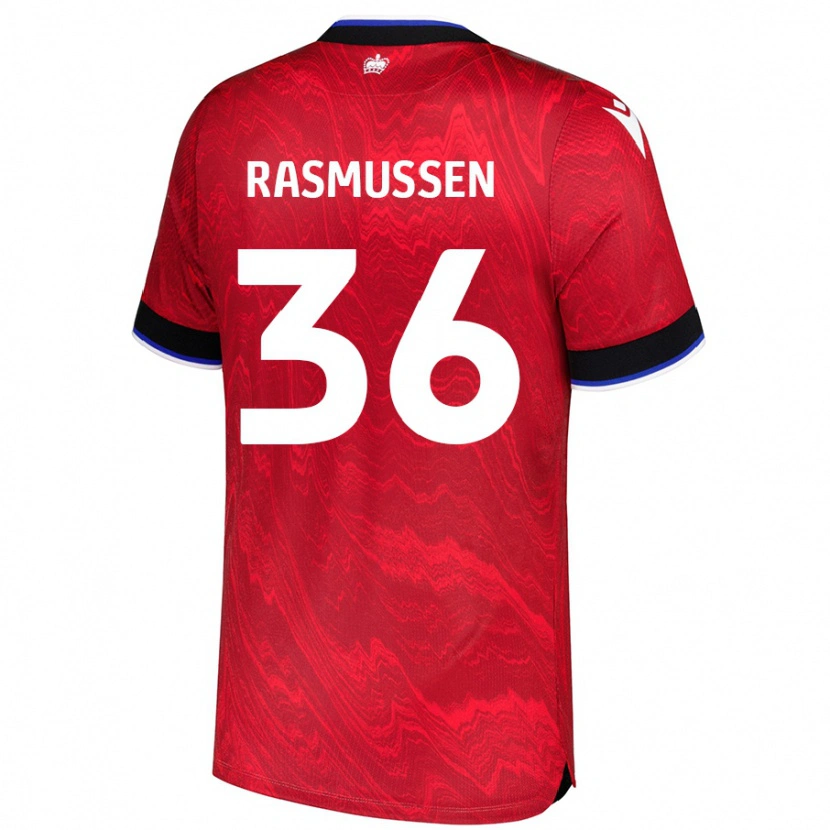 Danxen Hombre Camiseta Tash Rasmussen #36 Rojo Negro 2ª Equipación 2024/25 La Camisa México