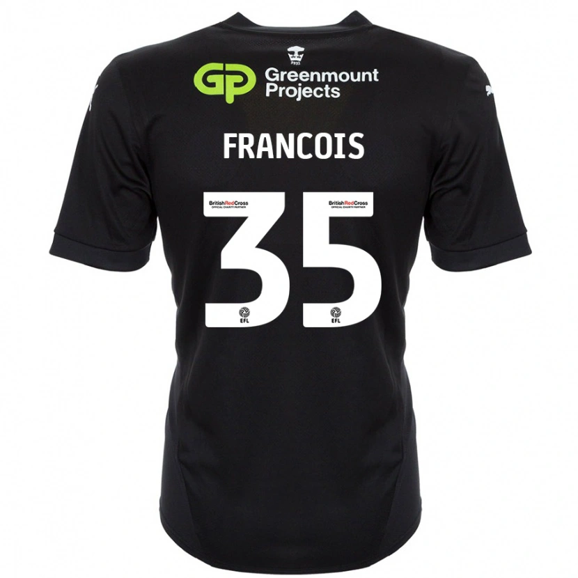 Danxen Hombre Camiseta Tyrese Francois #35 Negro 2ª Equipación 2024/25 La Camisa México
