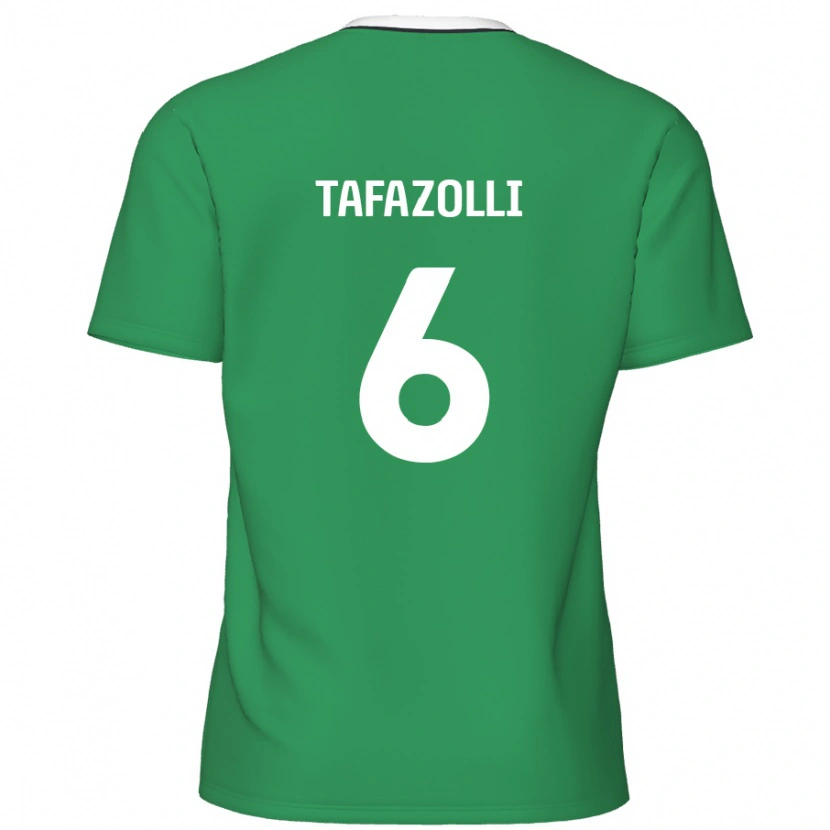 Danxen Hombre Camiseta Ryan Tafazolli #6 Verde Rayas Blancas 2ª Equipación 2024/25 La Camisa México