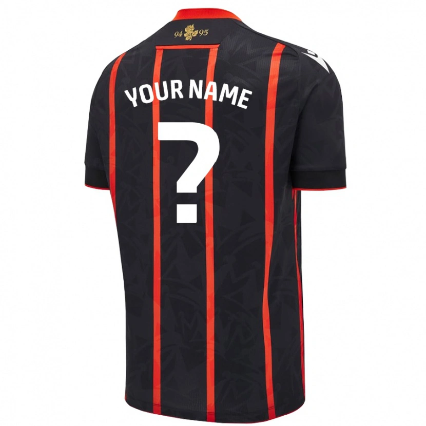 Danxen Hombre Camiseta Su Nombre #0 Negro Rojo 2ª Equipación 2024/25 La Camisa México