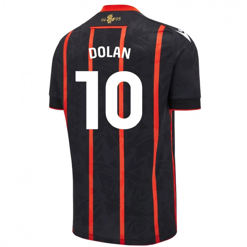 Danxen Hombre Camiseta Tyrhys Dolan #10 Negro Rojo 2ª Equipación 2024/25 La Camisa México