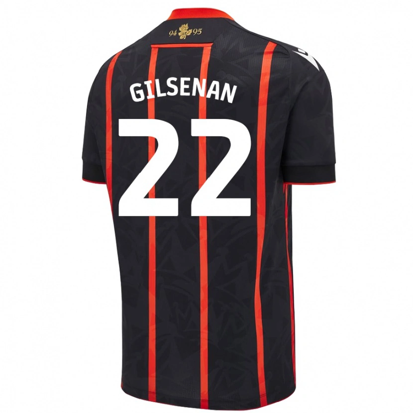 Danxen Hombre Camiseta Zak Gilsenan #22 Negro Rojo 2ª Equipación 2024/25 La Camisa México