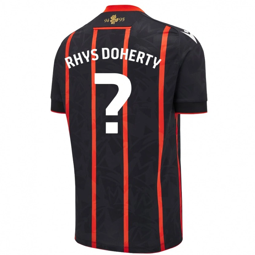 Danxen Hombre Camiseta Rhys Doherty #0 Negro Rojo 2ª Equipación 2024/25 La Camisa México