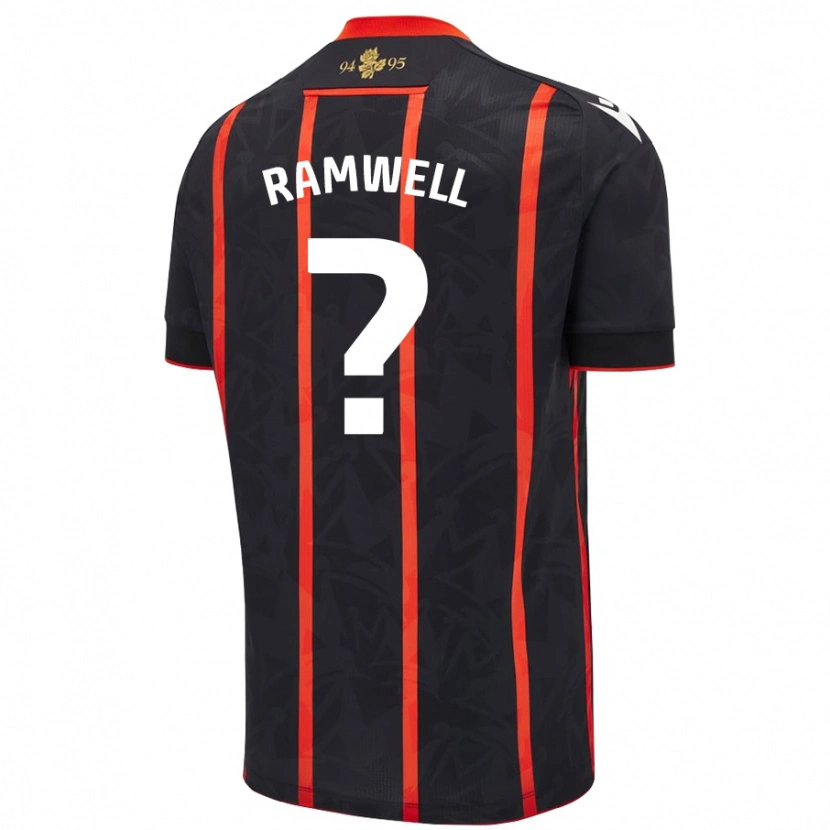 Danxen Hombre Camiseta Teddy Ramwell #0 Negro Rojo 2ª Equipación 2024/25 La Camisa México