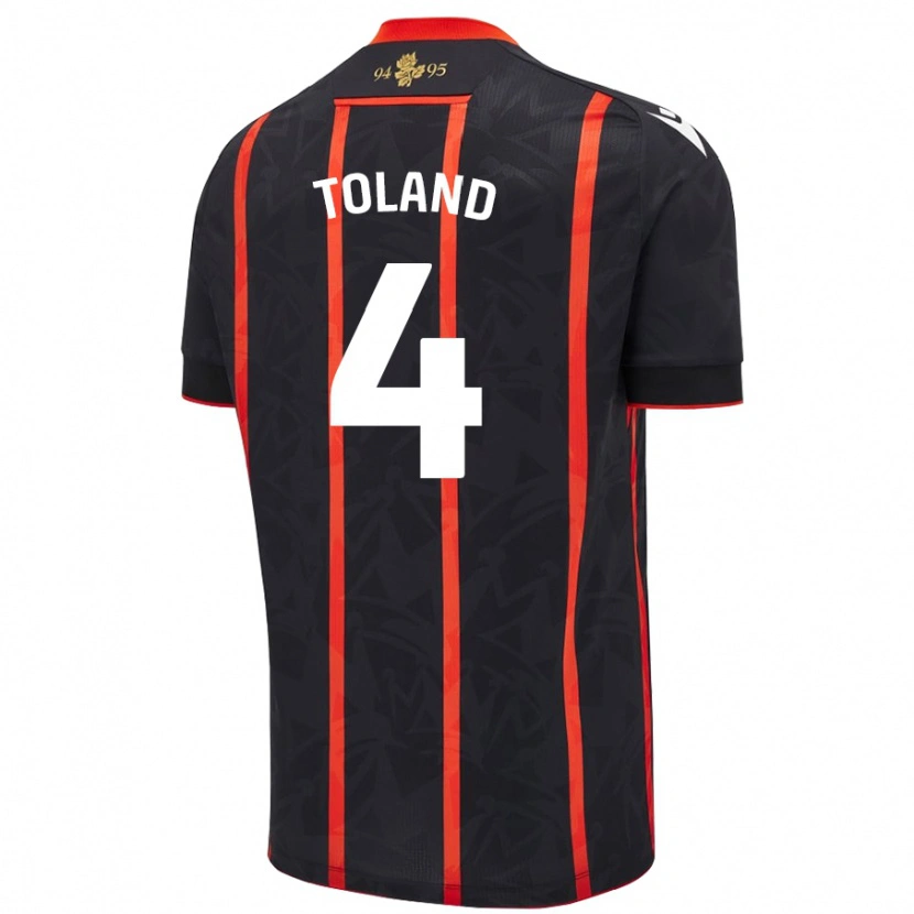 Danxen Hombre Camiseta Tyler Toland #4 Negro Rojo 2ª Equipación 2024/25 La Camisa México