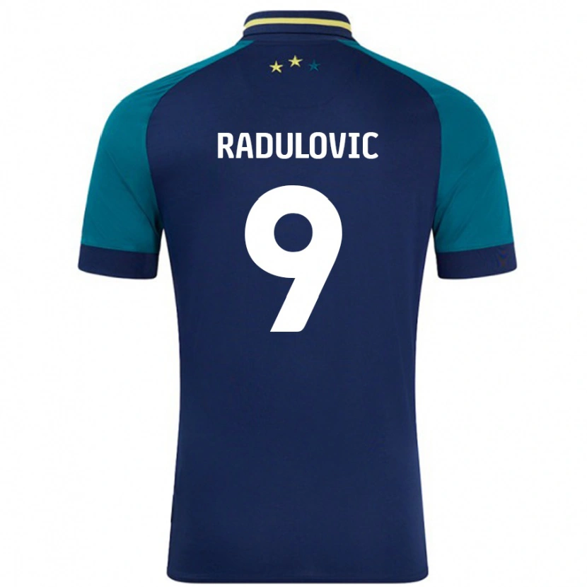 Danxen Hombre Camiseta Bojan Radulovic #9 Azul Marino Verde Oscuro 2ª Equipación 2024/25 La Camisa México