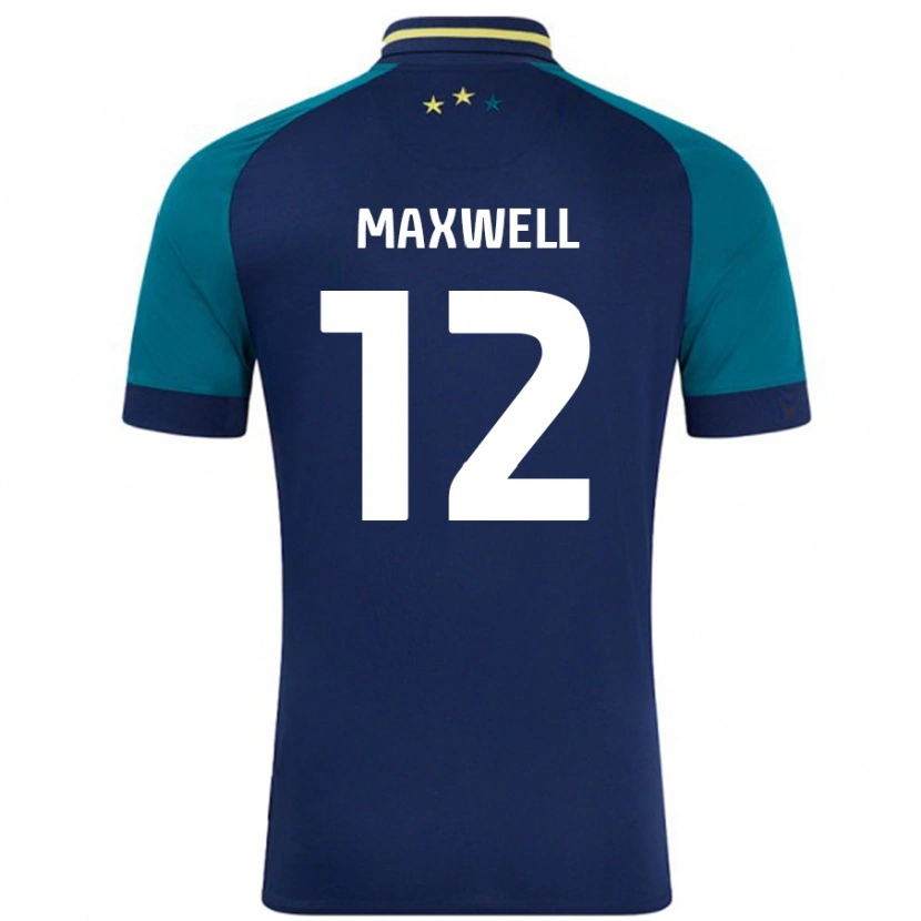 Danxen Hombre Camiseta Chris Maxwell #12 Azul Marino Verde Oscuro 2ª Equipación 2024/25 La Camisa México