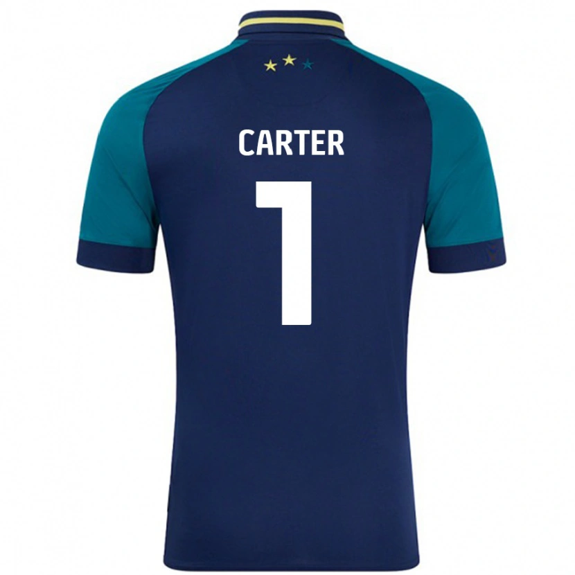 Danxen Hombre Camiseta Laura Carter #1 Azul Marino Verde Oscuro 2ª Equipación 2024/25 La Camisa México