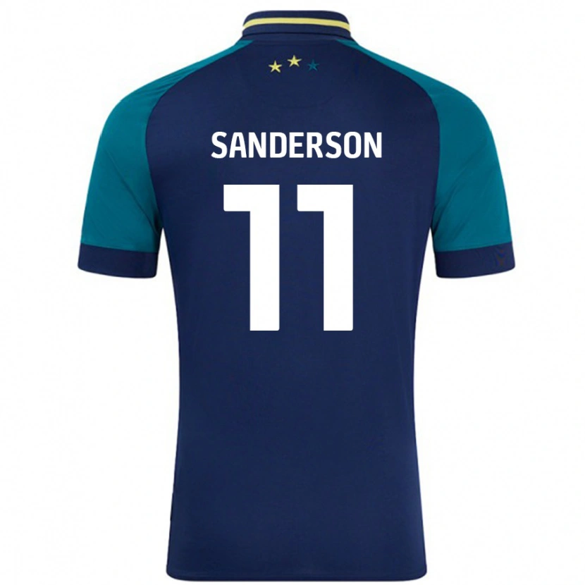 Danxen Hombre Camiseta Brittany Sanderson #11 Azul Marino Verde Oscuro 2ª Equipación 2024/25 La Camisa México