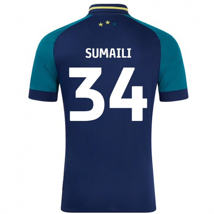 Danxen Hombre Camiseta Falone Sumaili #34 Azul Marino Verde Oscuro 2ª Equipación 2024/25 La Camisa México