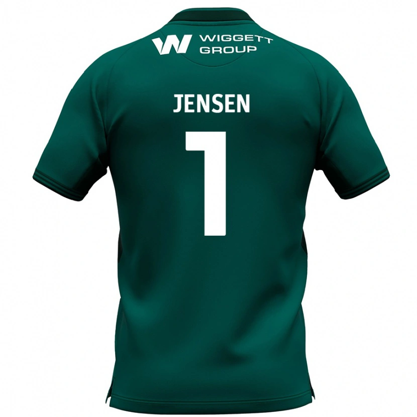Danxen Hombre Camiseta Lukas Jensen #1 Verde 2ª Equipación 2024/25 La Camisa México