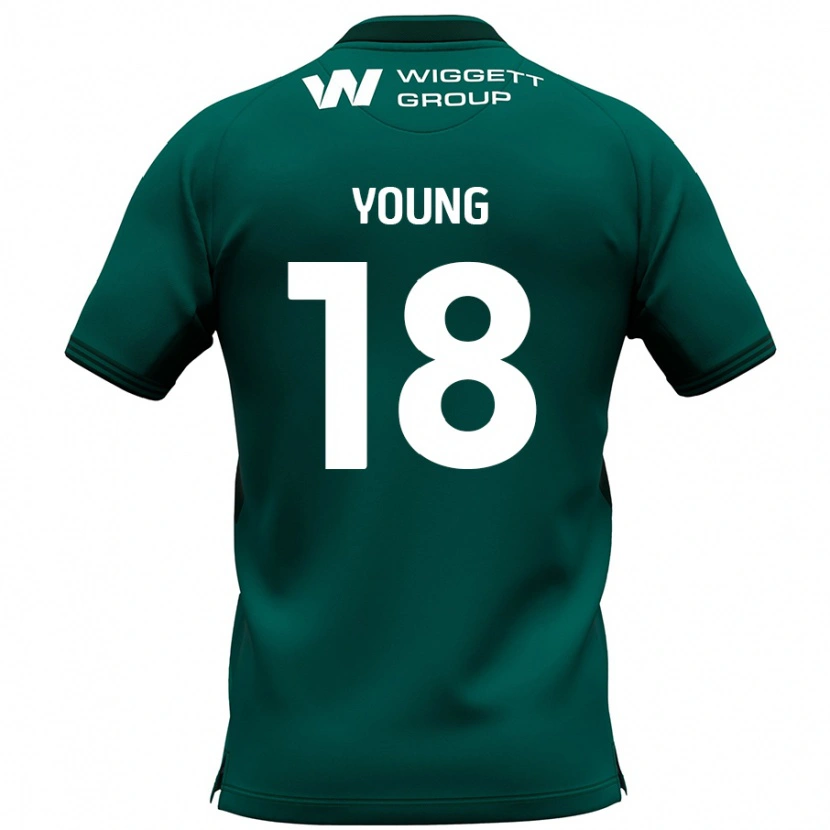 Danxen Hombre Camiseta Michelle Young #18 Verde 2ª Equipación 2024/25 La Camisa México