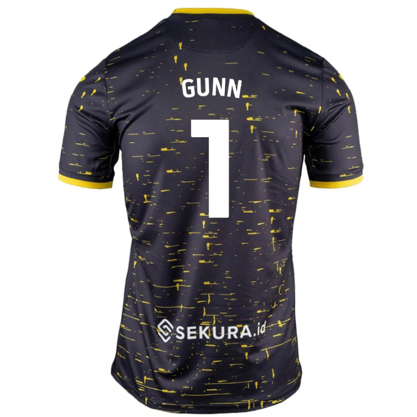 Danxen Hombre Camiseta Angus Gunn #1 Negro Amarillo 2ª Equipación 2024/25 La Camisa México