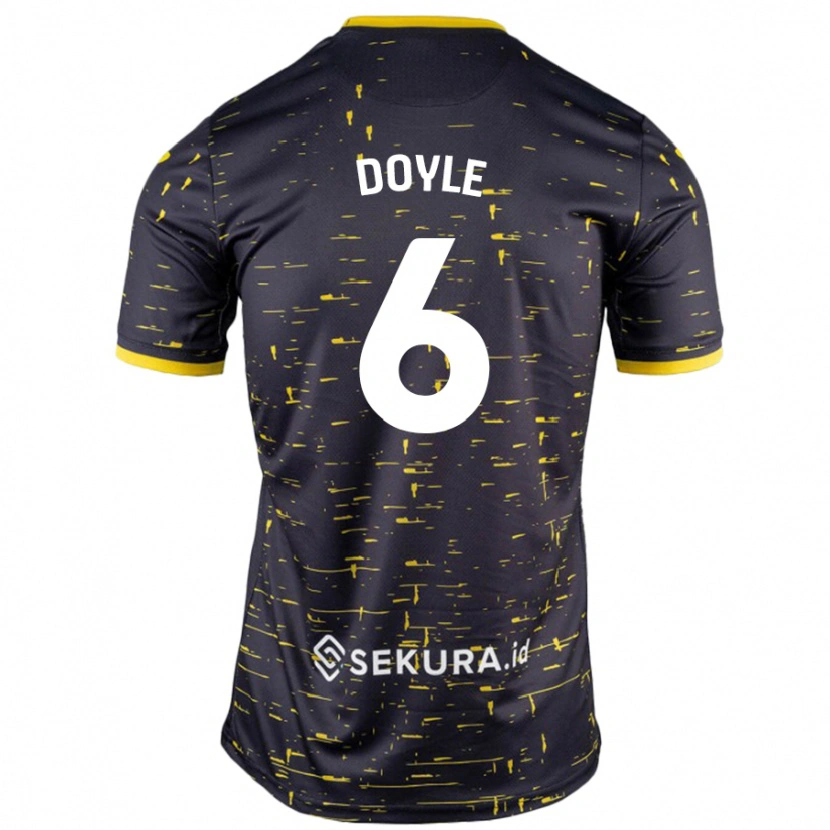Danxen Hombre Camiseta Callum Doyle #6 Negro Amarillo 2ª Equipación 2024/25 La Camisa México