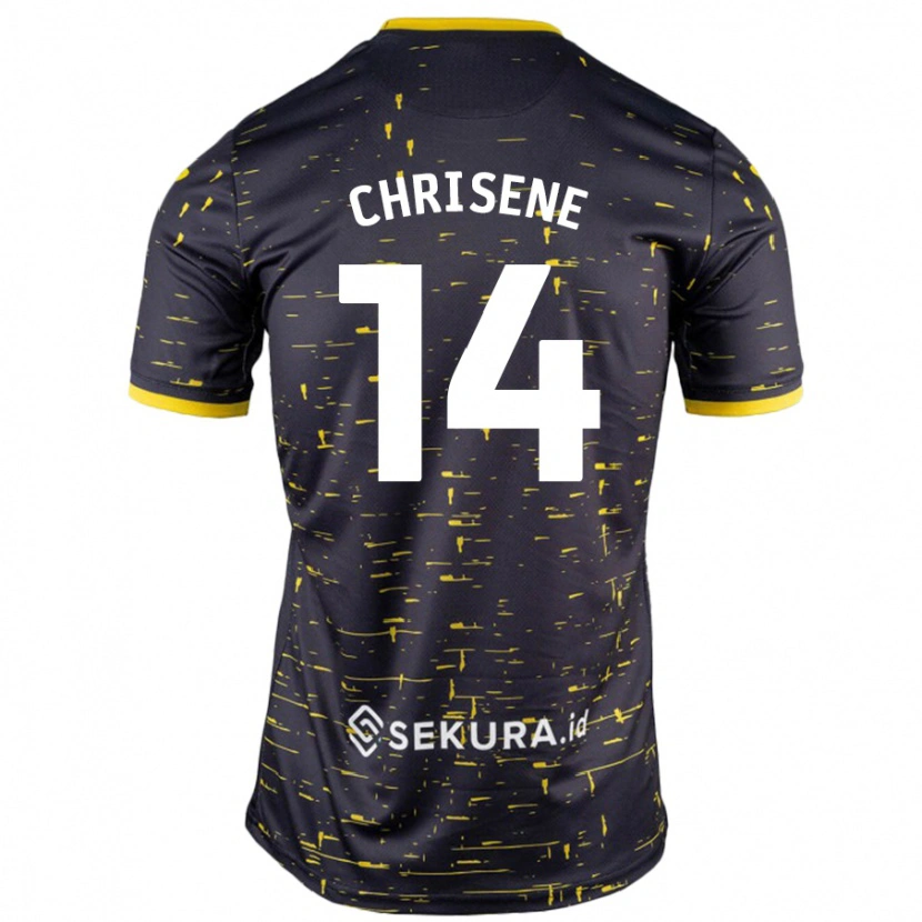Danxen Hombre Camiseta Ben Chrisene #14 Negro Amarillo 2ª Equipación 2024/25 La Camisa México