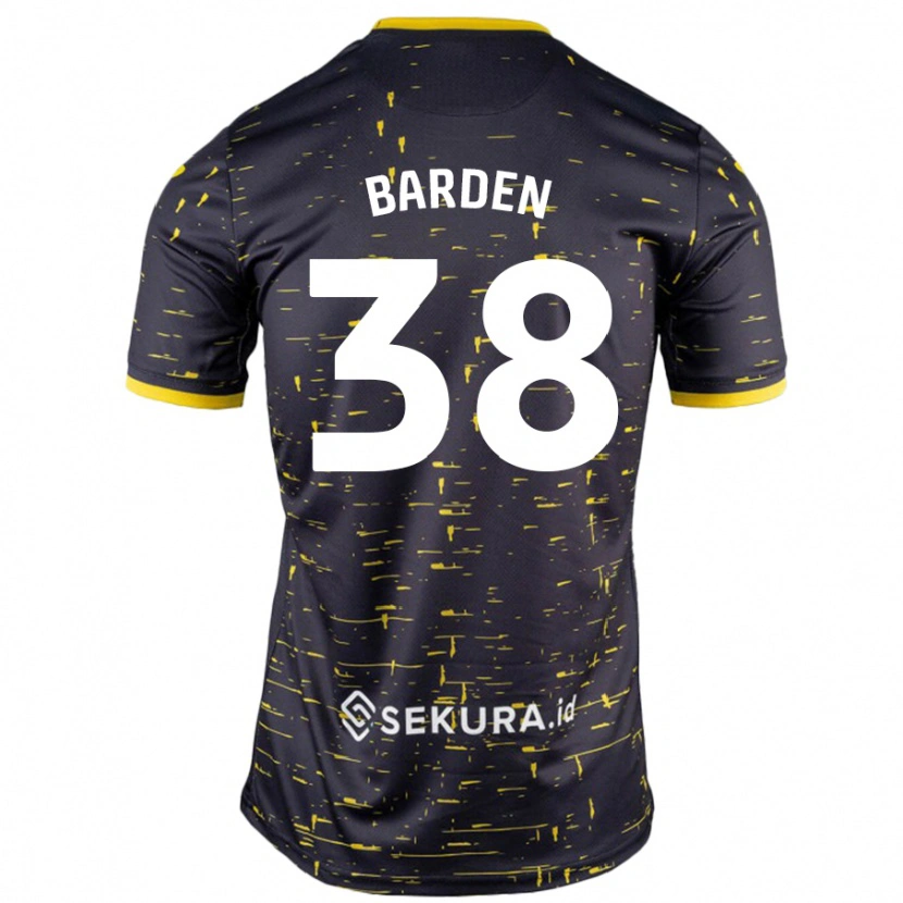 Danxen Hombre Camiseta Daniel Barden #38 Negro Amarillo 2ª Equipación 2024/25 La Camisa México
