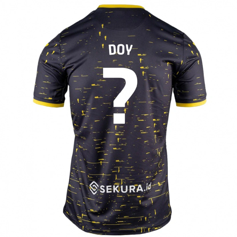 Danxen Hombre Camiseta Alfie Doy #0 Negro Amarillo 2ª Equipación 2024/25 La Camisa México