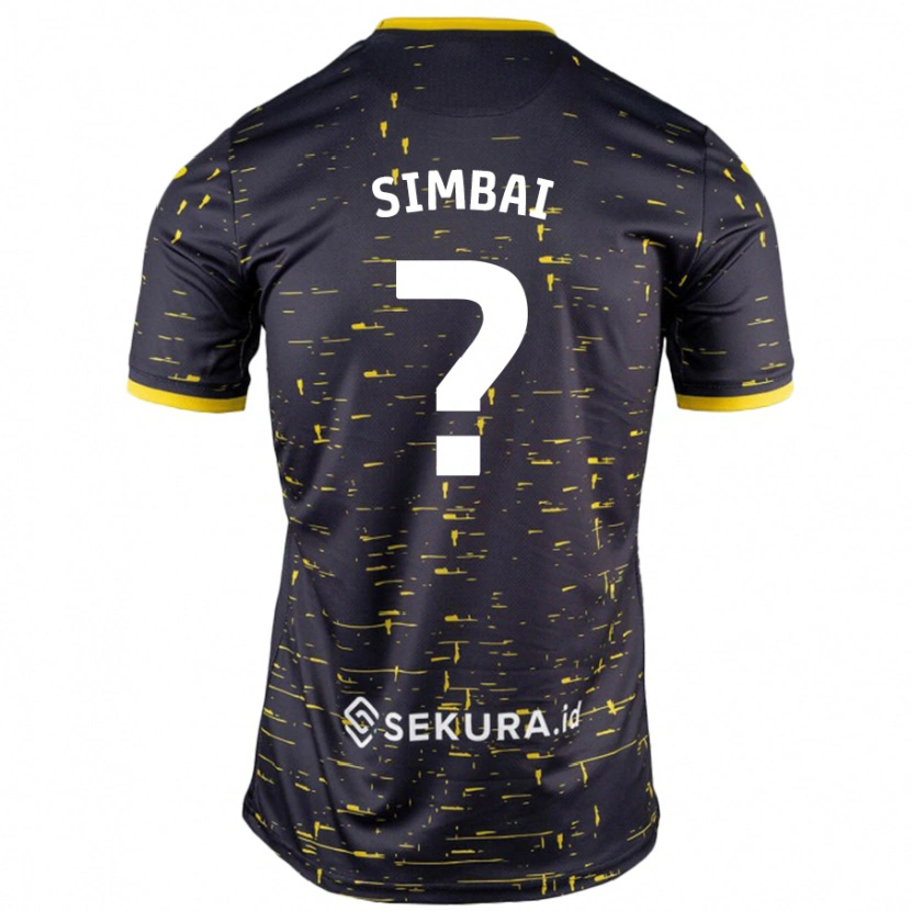 Danxen Hombre Camiseta Kingston Simbai #0 Negro Amarillo 2ª Equipación 2024/25 La Camisa México