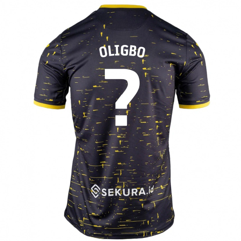 Danxen Hombre Camiseta Finlay Oligbo #0 Negro Amarillo 2ª Equipación 2024/25 La Camisa México