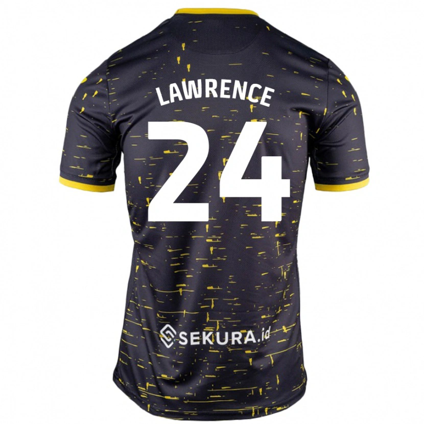 Danxen Hombre Camiseta Rachel Lawrence #24 Negro Amarillo 2ª Equipación 2024/25 La Camisa México
