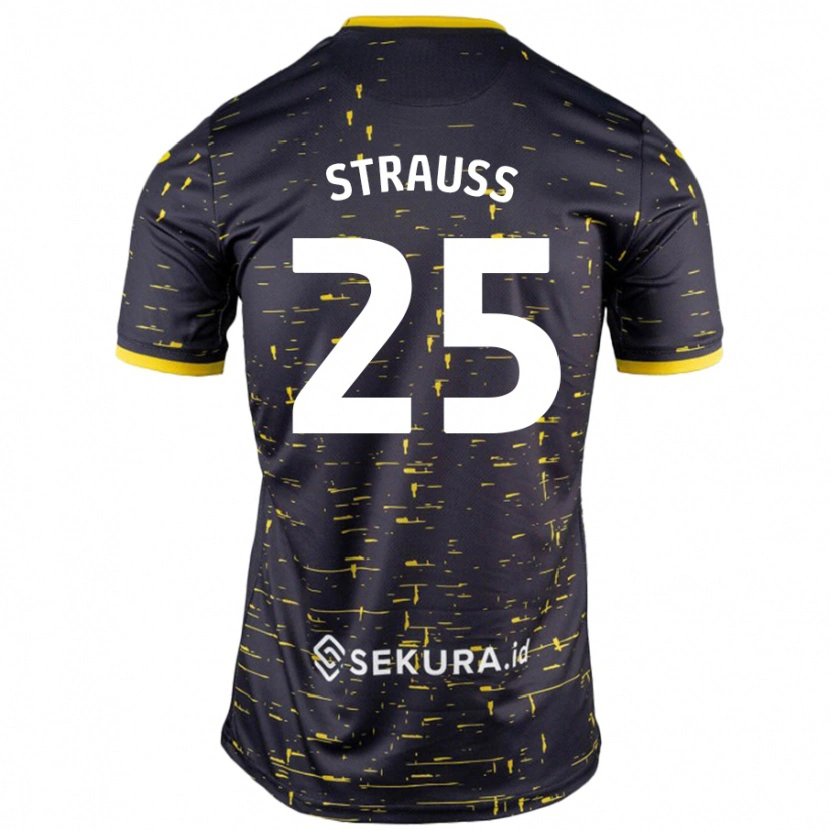 Danxen Hombre Camiseta Hope Strauss #25 Negro Amarillo 2ª Equipación 2024/25 La Camisa México