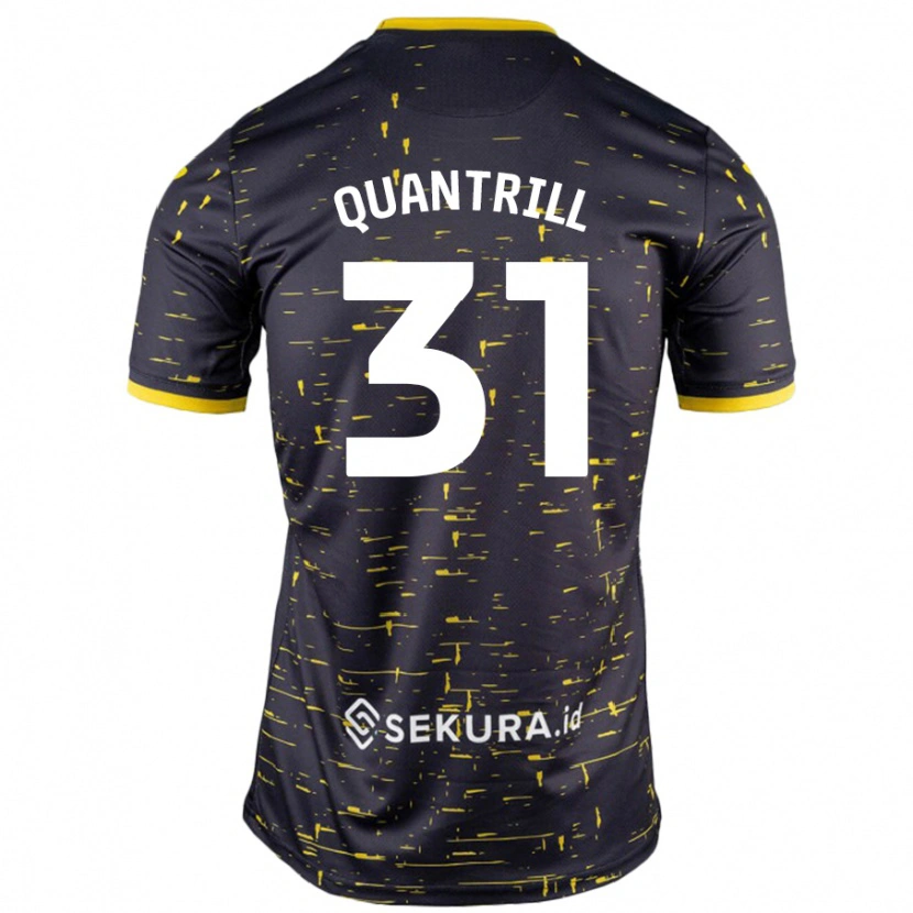 Danxen Hombre Camiseta Sarah Quantrill #31 Negro Amarillo 2ª Equipación 2024/25 La Camisa México