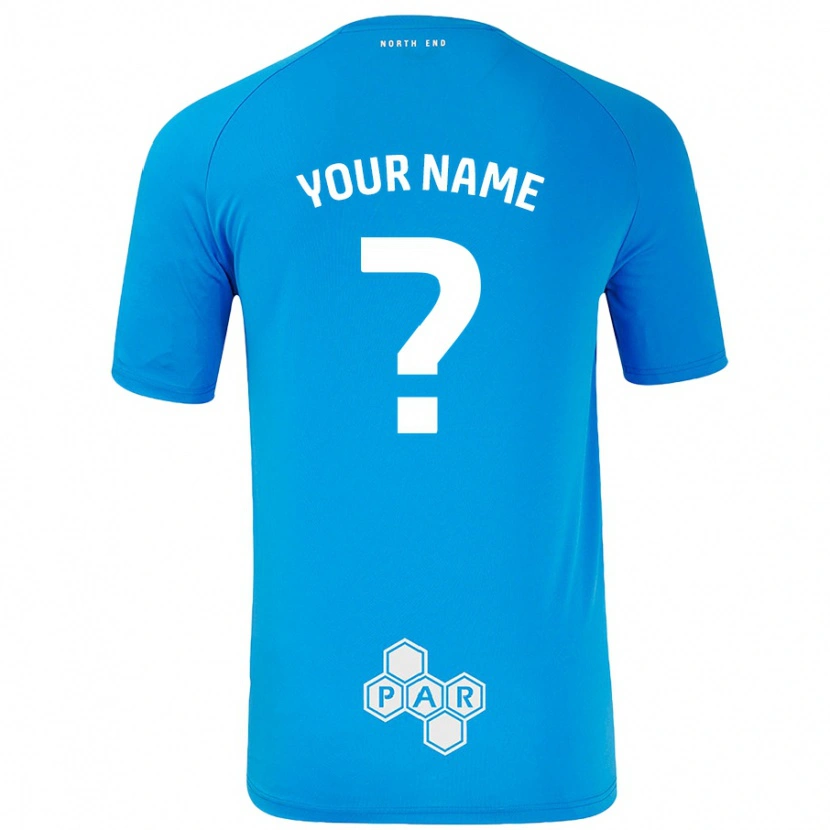 Danxen Hombre Camiseta Su Nombre #0 Azul Cielo 2ª Equipación 2024/25 La Camisa México