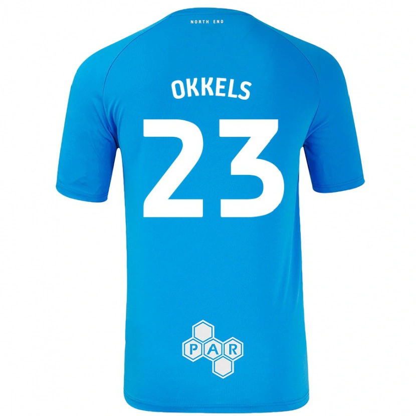Danxen Hombre Camiseta Jeppe Okkels #23 Azul Cielo 2ª Equipación 2024/25 La Camisa México